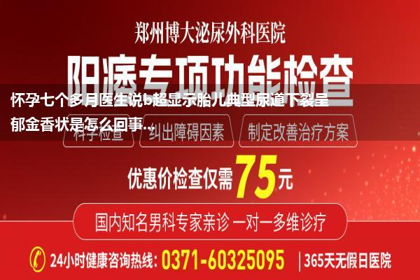 怀孕七个多月医生说b超显示胎儿典型尿道下裂呈郁金香状是怎么回事...